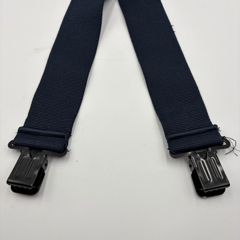 Duluth Trading Co Mens Elastic Y-Back Suspender Blue Leather Brass Adjust Work - Picture 8 of 9